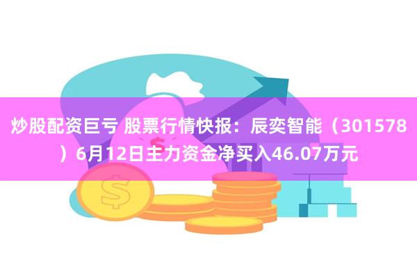 炒股配资巨亏 股票行情快报：辰奕智能（301578）6月12日主力资金净买入46.07万元